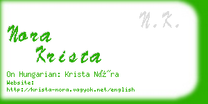 nora krista business card